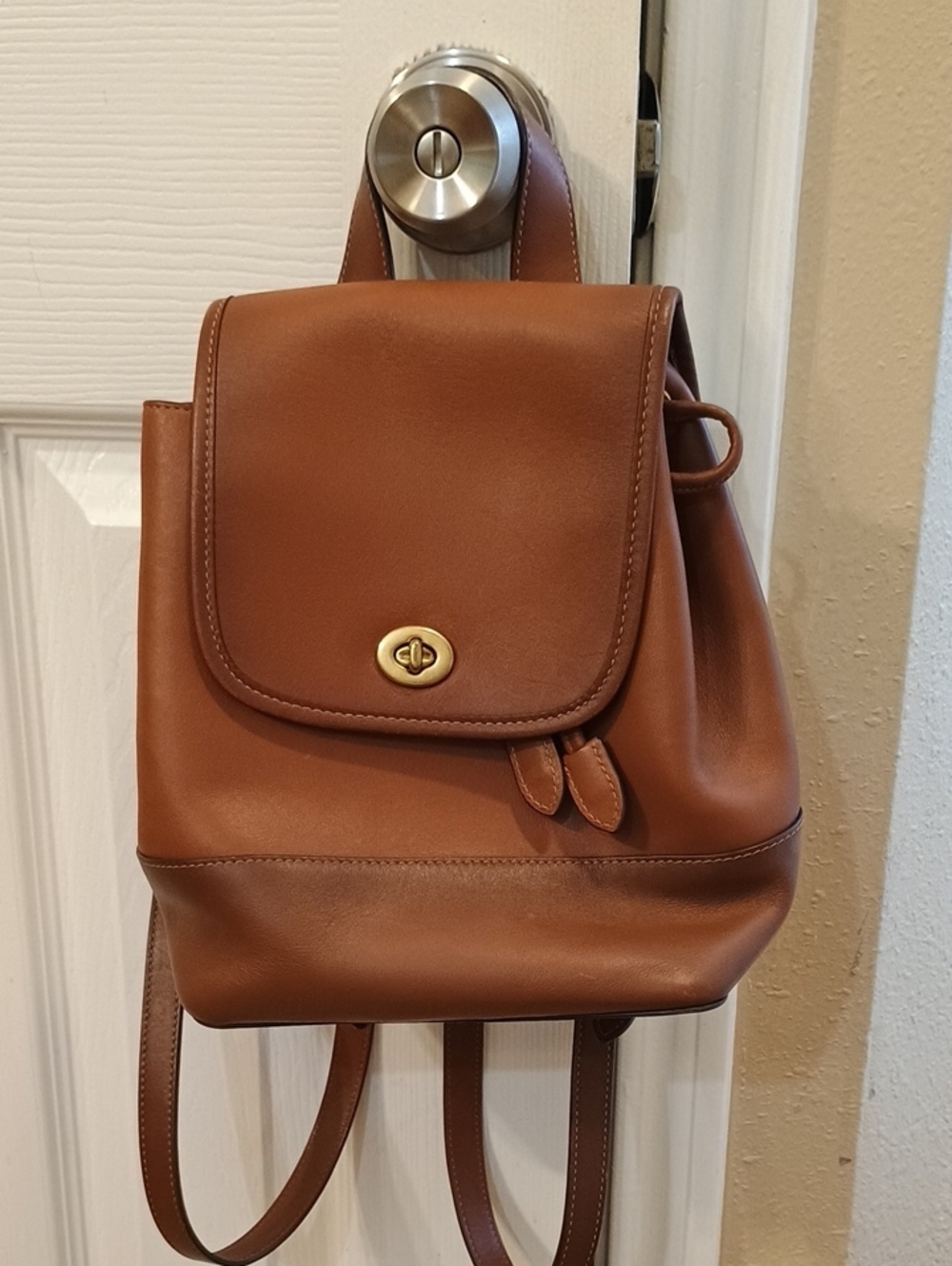 Coach Classic Brown Leather Backpack Purse